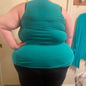 torrid Plus-Size Tank Top, Athletic Top, Teal Size 6X